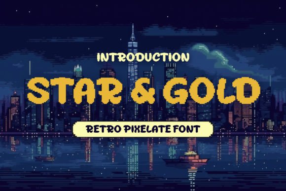 Star & Gold: A Retro Pixelate Font for Playful Digital Design